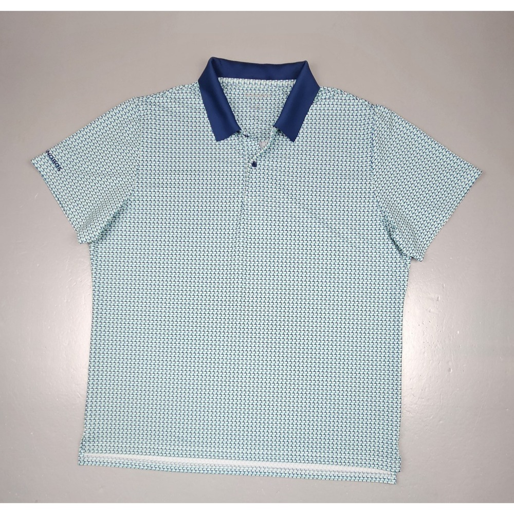 Bonobos Golf Polo Shirt Mens XL. Blue‎ Slim Fit Performance Sailboat AOP.